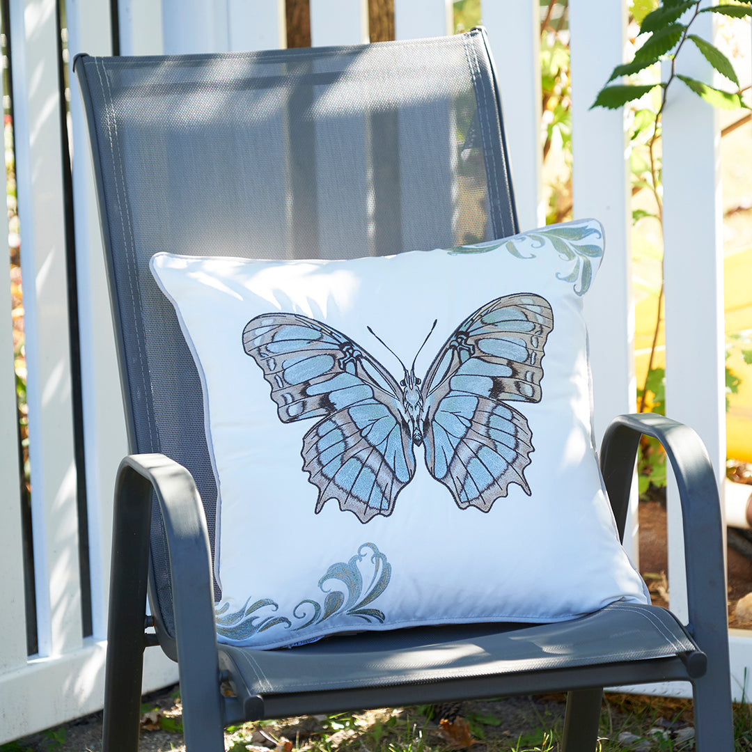 Green Malachite Butterfly Pillow