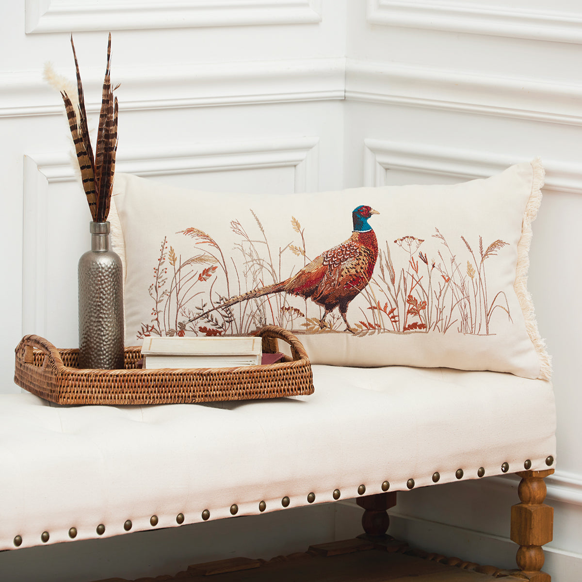 Pheasant Landing Lumbar Pillow, 14x26"