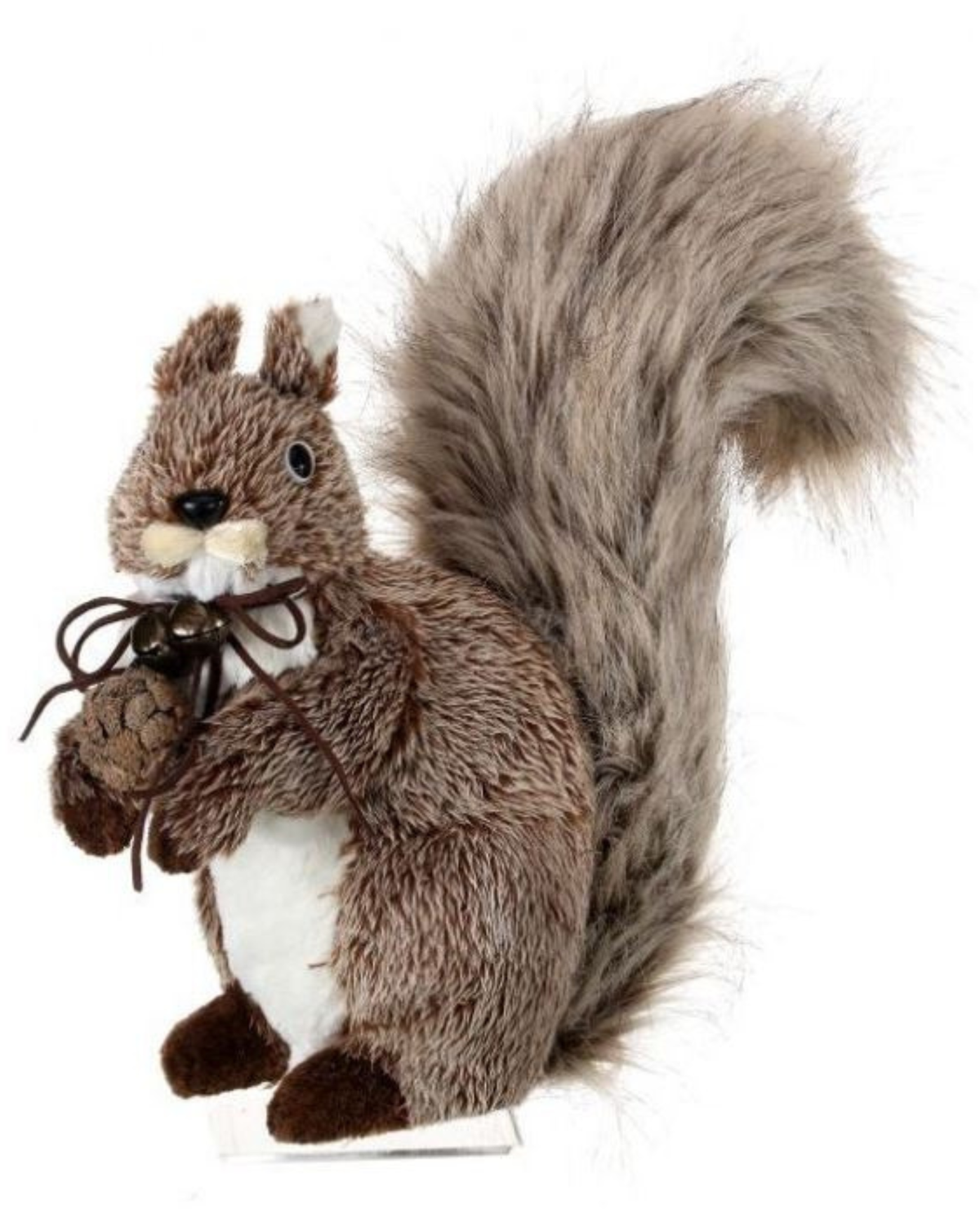 7" FUR SQUIRREL W/LEATHER BOW & BELL