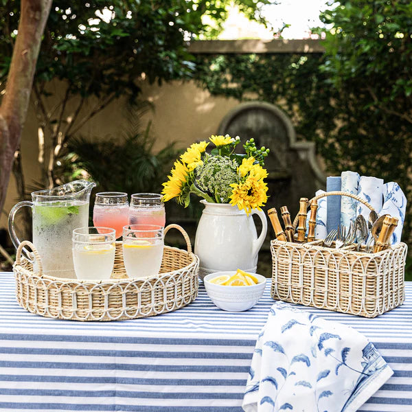 Provence Rattan Silverware Caddy