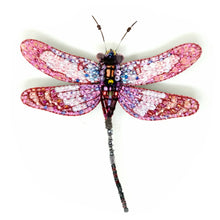 Load image into Gallery viewer, Roseate Skimmer Dragonfly Brooch Pin