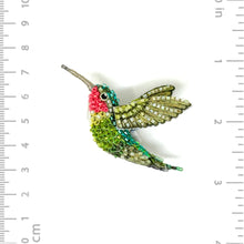 Load image into Gallery viewer, Ruby Throated Hummingbird Brooch Pin