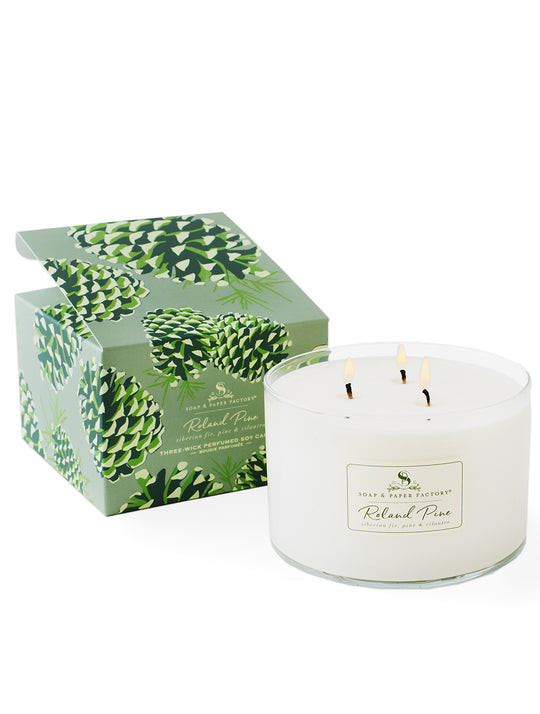 Roland Pine 3-Wick Soy Candle 18 Oz.