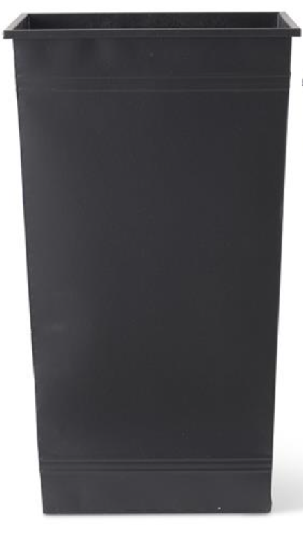 Tall Square Black Metal Pot