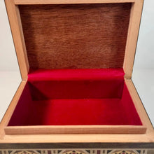 Load image into Gallery viewer, Small Jewelry Box w/ Red Velvet interior- Marquetry Inlaid