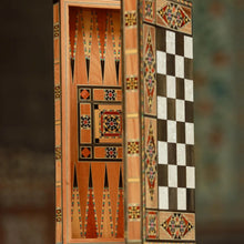 Load image into Gallery viewer, Handmade Wooden 2-in-1 Chess & Backgammon Set – Travel Size