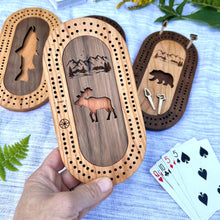 Load image into Gallery viewer, Wildlife Mini Travel Cribbage Board
