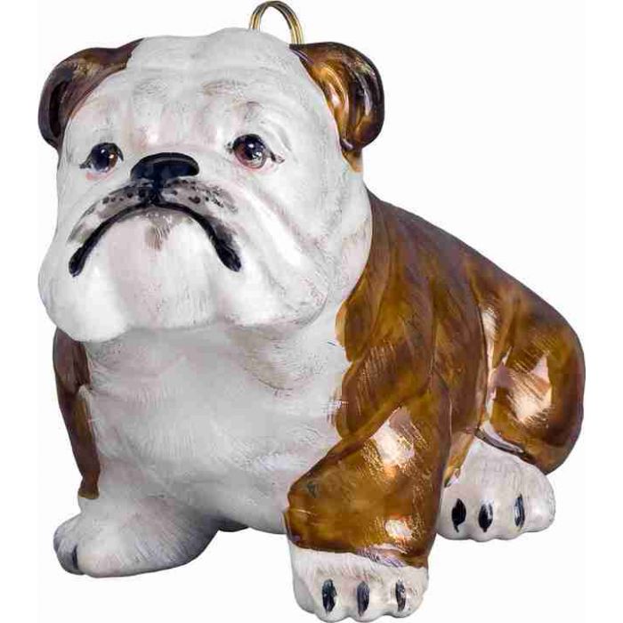 Bulldog Brown & White Ornament