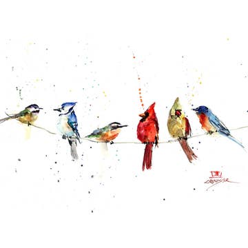 Birds on a Wire 5x7 Greeting Card