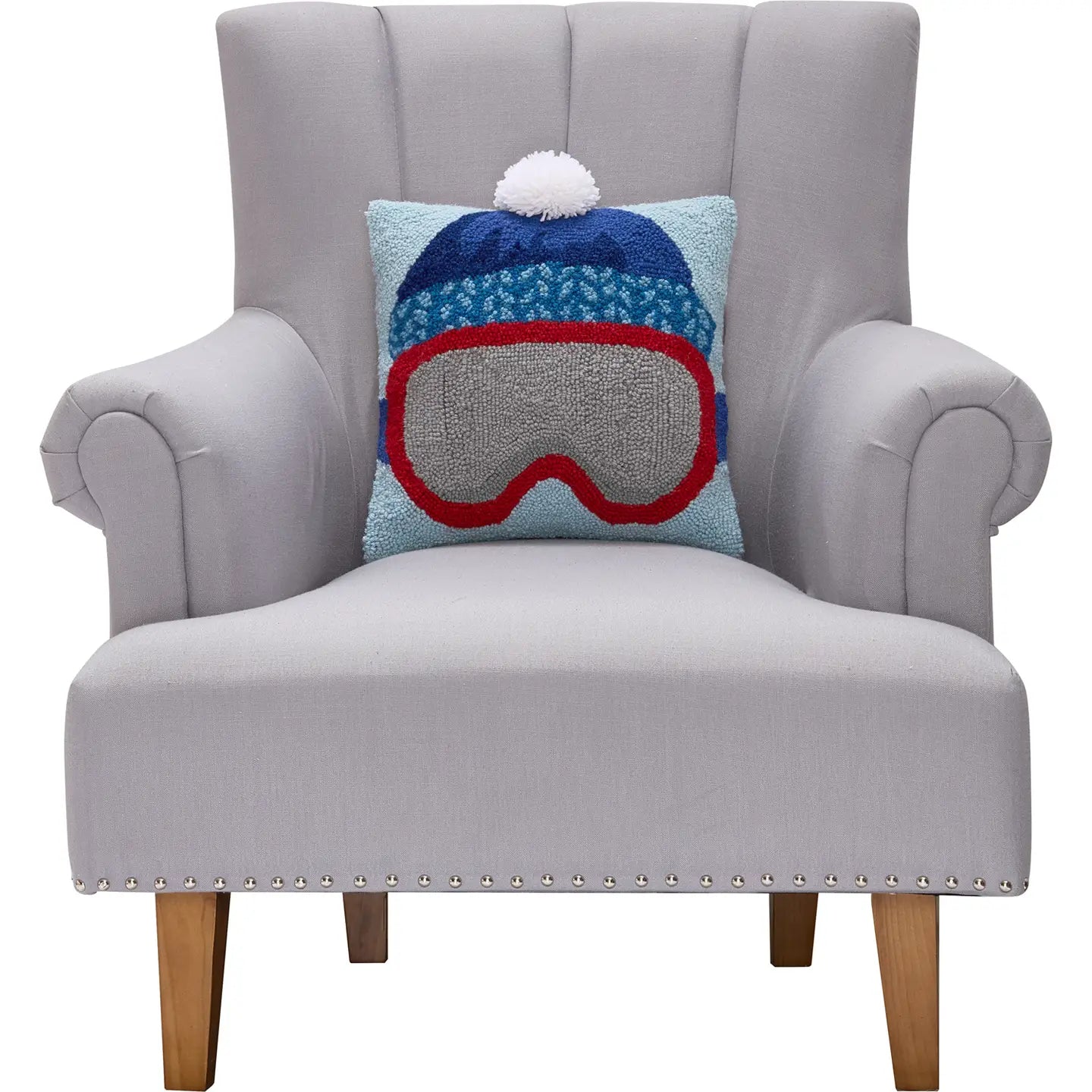Ski Hat and Goggles Hook Pillow
