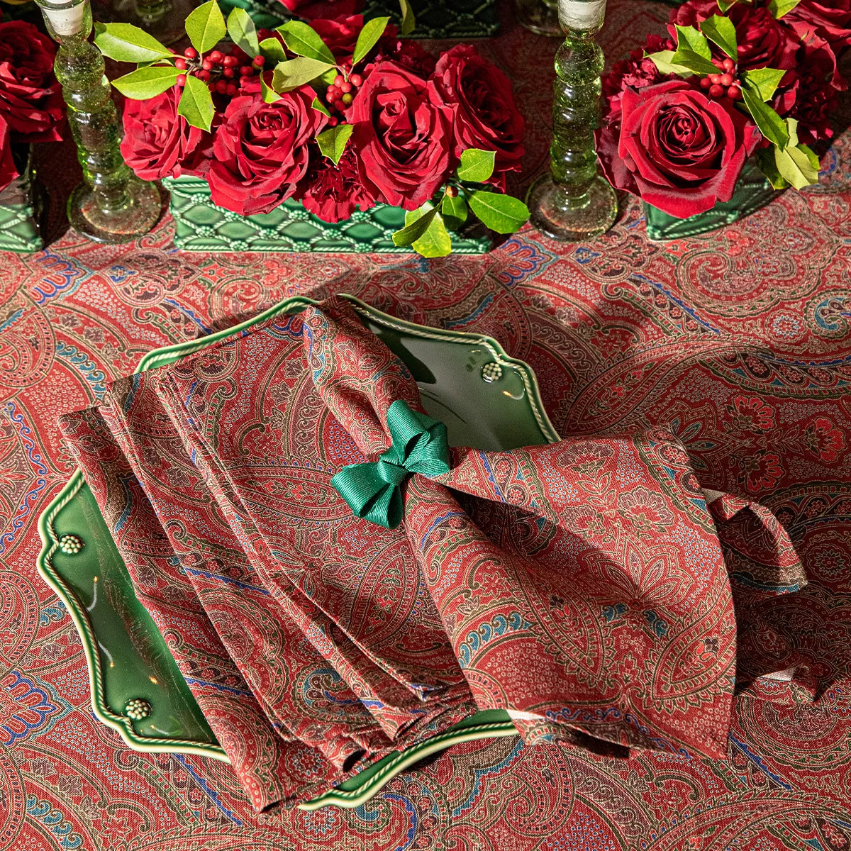 Paisley Napkin - Red