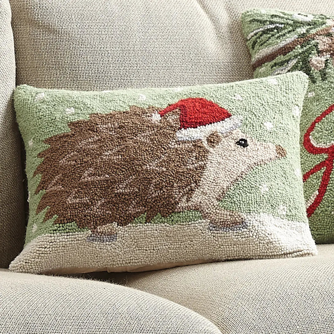 18" x 14" Christmas Hedgehog Pillow