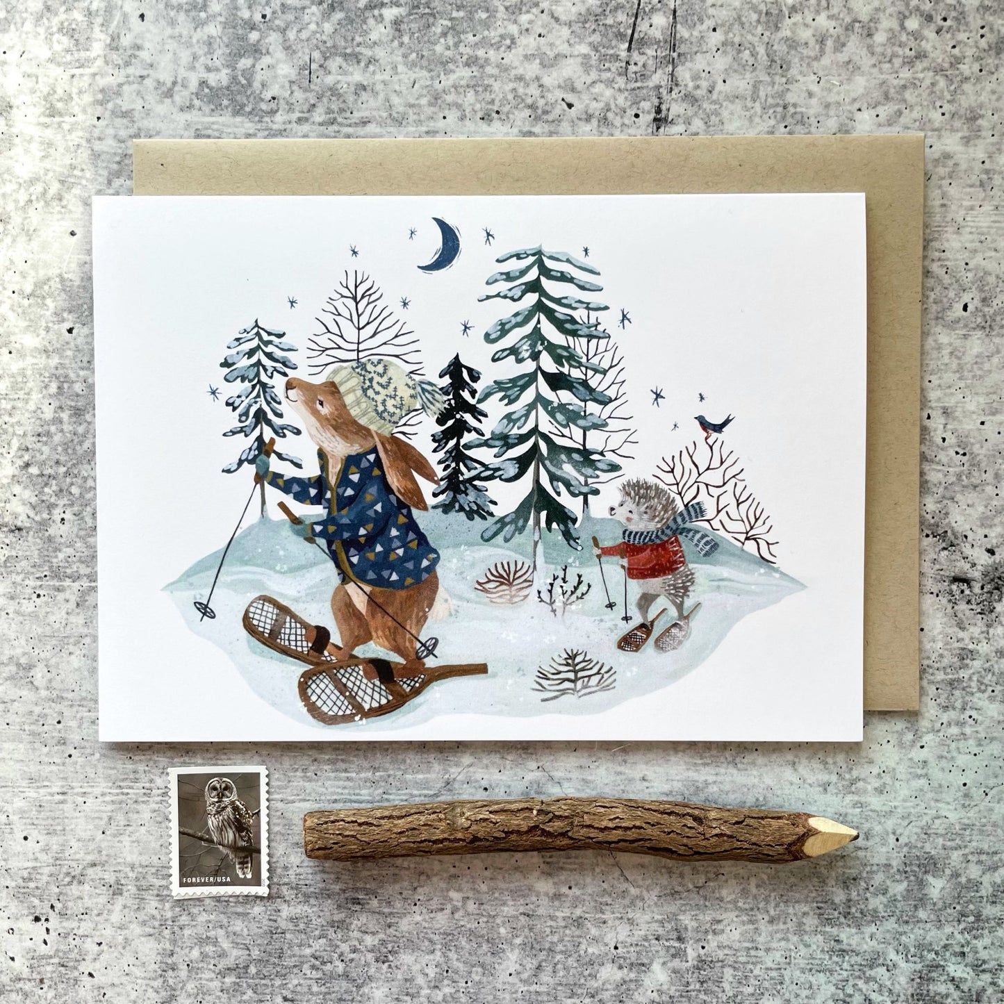 Alpine Snowshoeing 5X7 Card