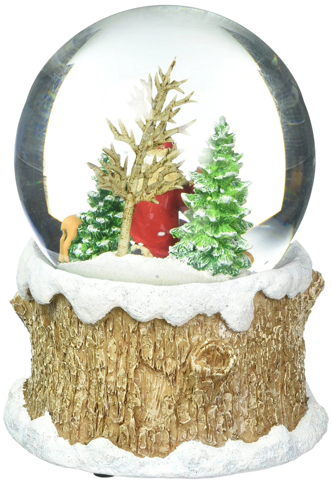 Roman 5.75 Santa In Forest With Animals Musical Glitter Dome