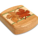 2" Flat Wide Cherry Box- Maple Leaves Marquetry