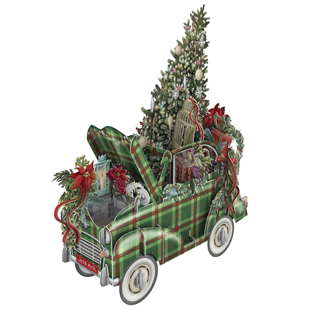 3D TARTAN CAR PAPER D'ART CARD