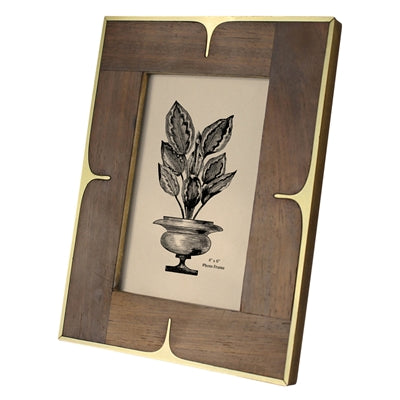 4x6 Wood & Brass Picture Frame