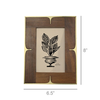 4x6 Wood & Brass Picture Frame