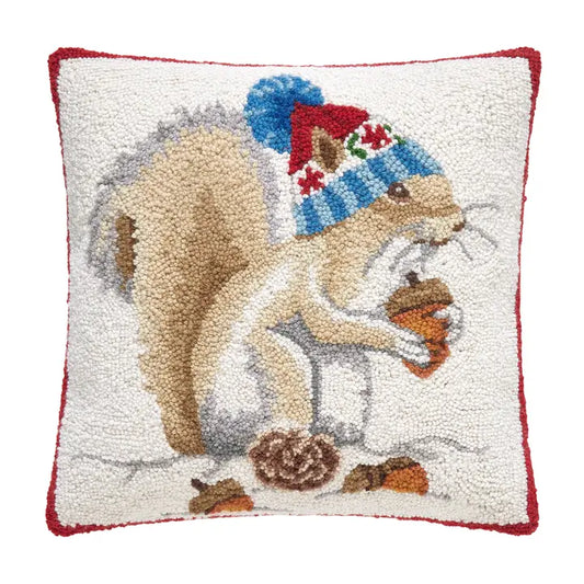 Winter Squirrel Hook Pillow - Mary Lake Thompson