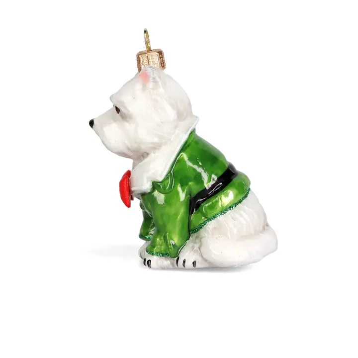Westie in Christmas Pajamas Ornament