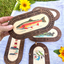 Load image into Gallery viewer, Deluxe Wildlife Mini Cribbage Board with Custom Pegs
