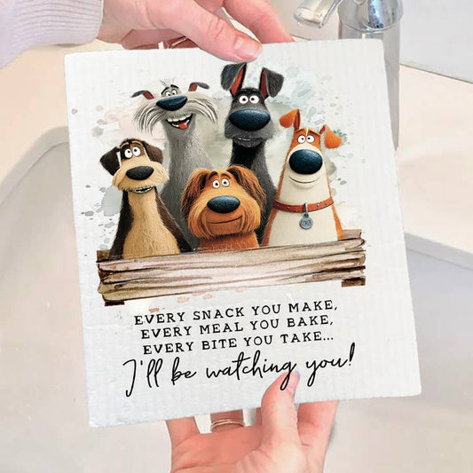 'Every Bite You Take I'll Be Watching You' Swedish Dishcloth