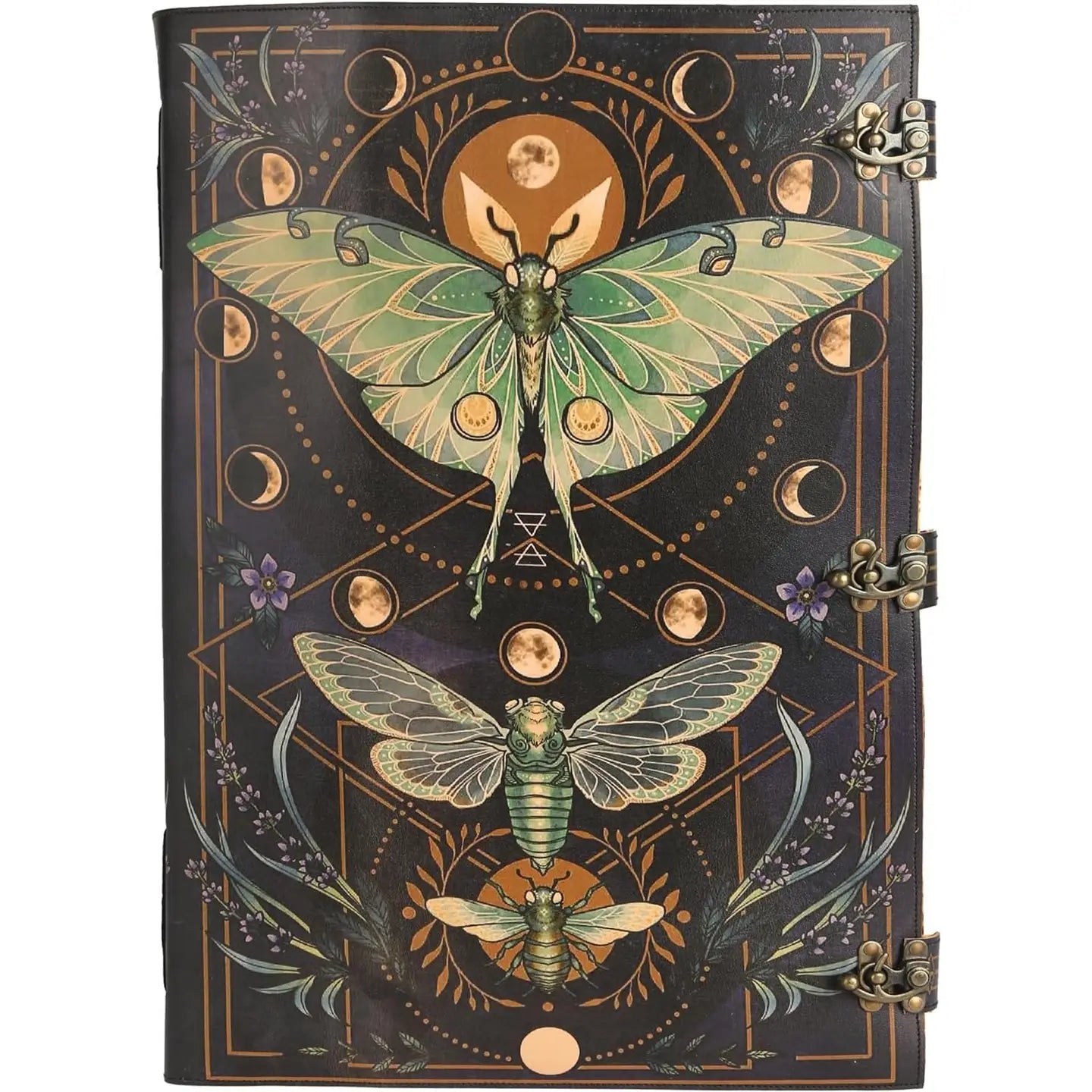 22" Large Leather Book of Spell Journal- Grimoire Print