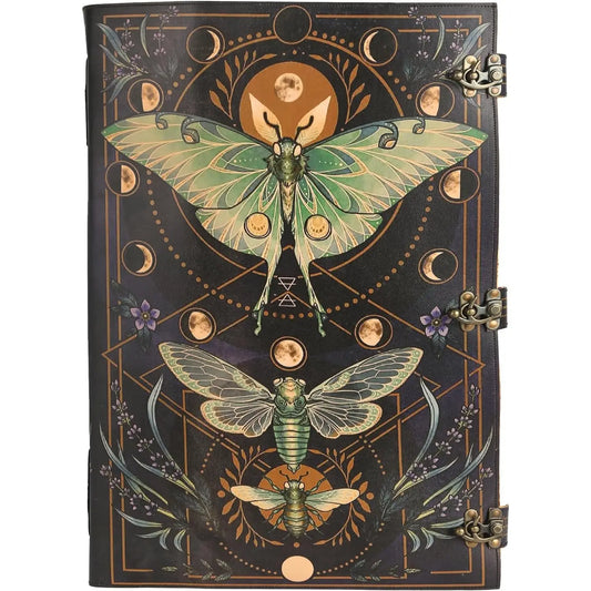 22" Large Leather Book of Spell Journal- Grimoire Print