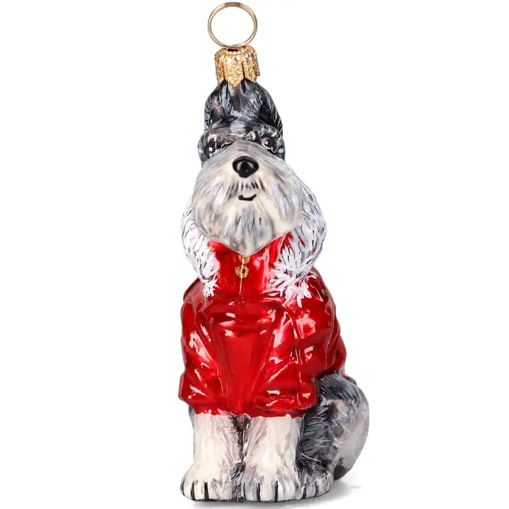Schnauzer Gray in Winter Coat Ornament