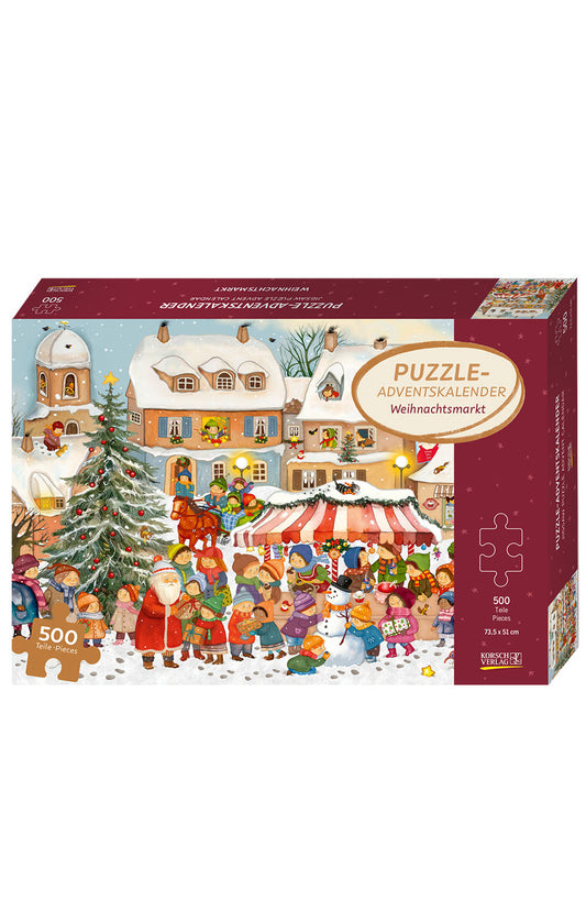 Korsch Jigsaw Puzzle Advent Calendar - Christmas Market (500 pcs)