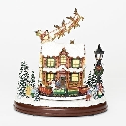 Lighted Musical Santa, Rotating Train