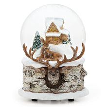 Load image into Gallery viewer, Glitterdome Musical Family Deer with Deer Head Base – &quot;Have Yourself a Merry Little Christmas&quot; Tune
