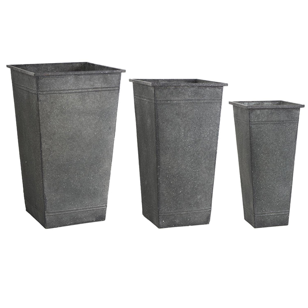 Tall Square Metal Pots