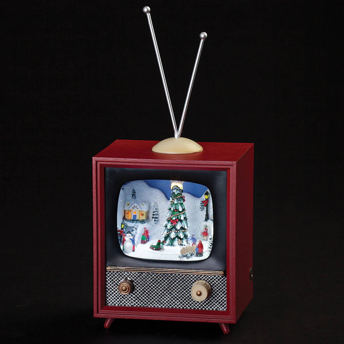 5.75"H Amusements Musical TV Skating Around the Lighted Christmas Tree