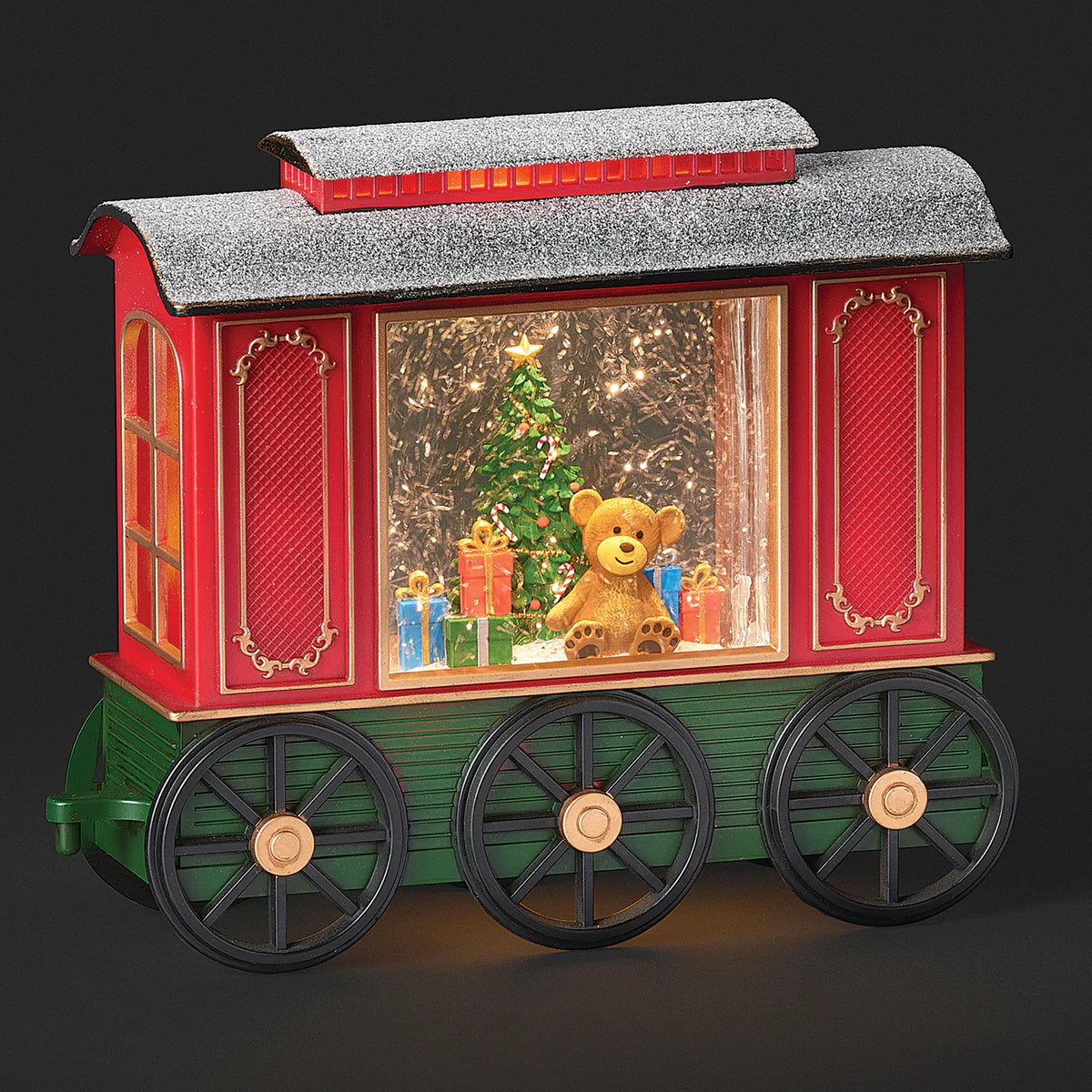 Lighted Swirl Train Car, Snow Globe