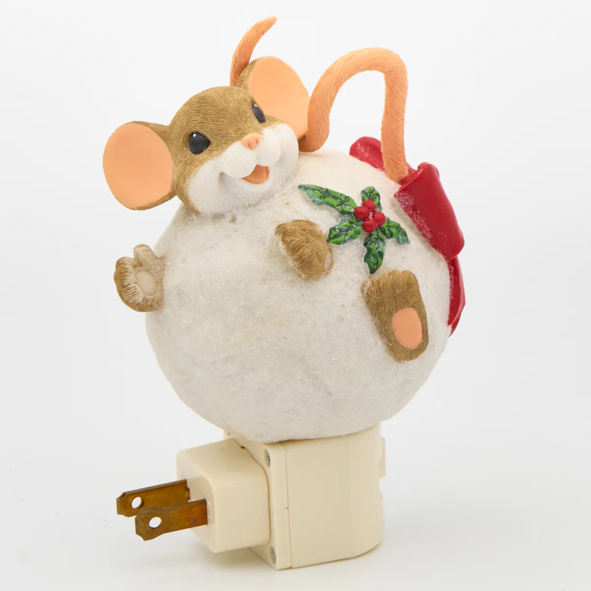 4.5"H Charming Tails Snowball Mouse Night-Light