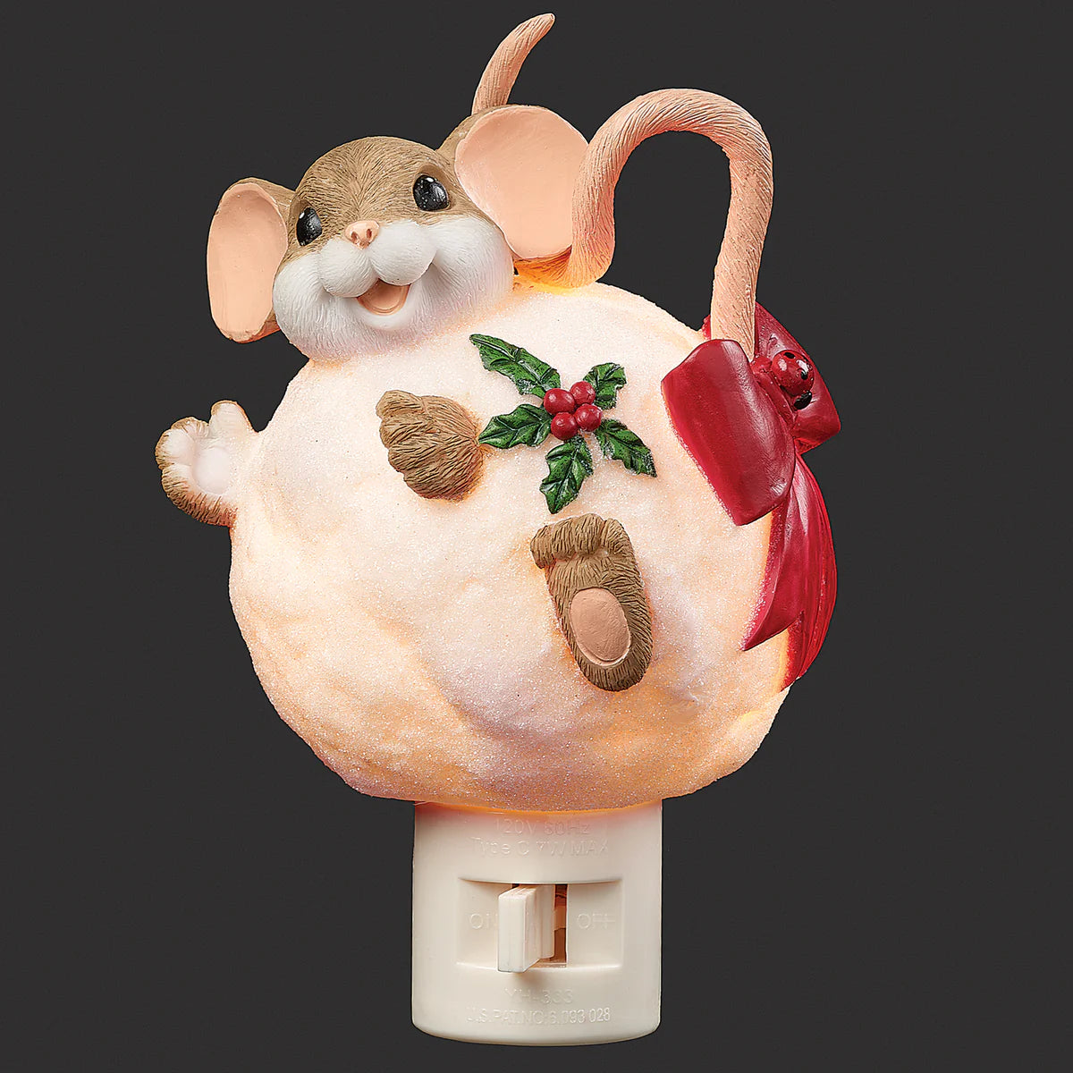 4.5"H Charming Tails Snowball Mouse Night-Light