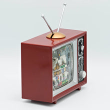 Load image into Gallery viewer, 6.5" Lighted Swirl TV with a North Pole Station Rotating Train
