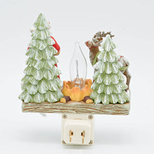 Load image into Gallery viewer, 5.5&quot;H Roman Lights Santa and Reindeer Flickering Flame Night-Light
