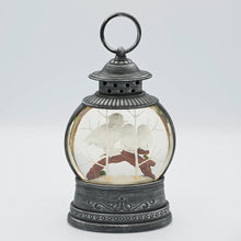 Load image into Gallery viewer, Confetti Lites Lighted Swirl Round Lantern with White Owl Family on Branch
