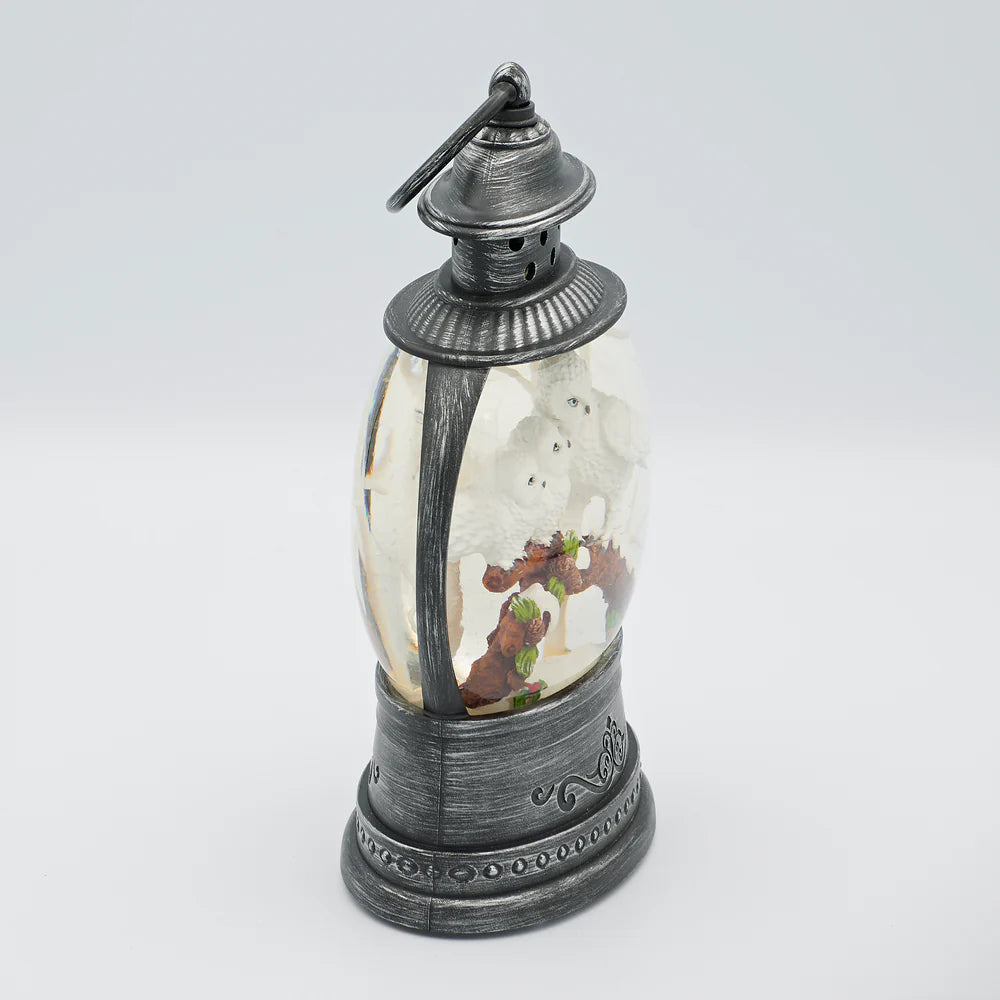 Confetti Lites Lighted Swirl Round Lantern with White Owl Family on Branch