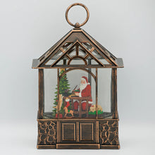 Load image into Gallery viewer, 11" Lighted Swirl Gazebo with Santa Painting Toy Train
