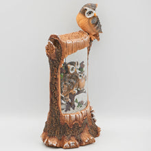 Load image into Gallery viewer, Lighted Swirl Tree Stump with Owls Scene 10&quot;H Confetti Lites
