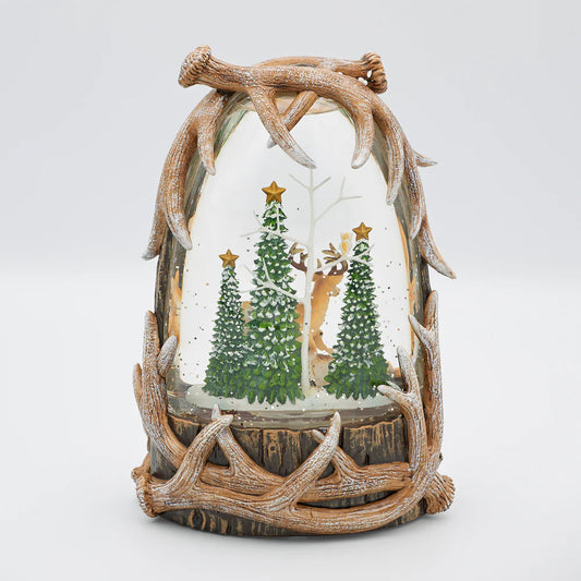 Confetti Lites Lighted Swirl Antler Casing with Deer Family