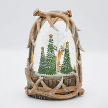 Load image into Gallery viewer, Confetti Lites Lighted Swirl Antler Casing with Deer Family
