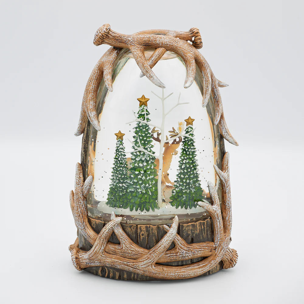 Confetti Lites Lighted Swirl Antler Casing with Deer Family