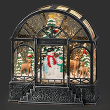 Load image into Gallery viewer, Confetti Lites Lighted Swirl Greenhouse with Woodland Snowmen
