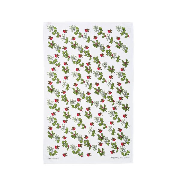 Christmas Holly and Ivy Tea Towel