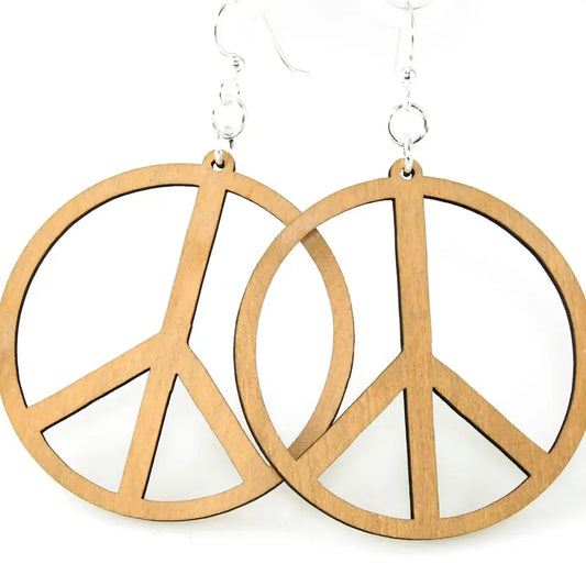 Large Peace Sign Earrings