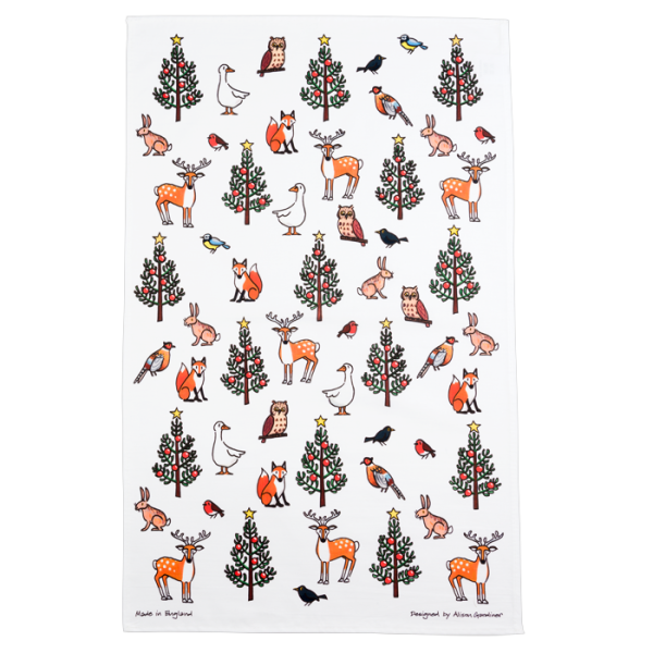 Winter Wildlife Tea Towel